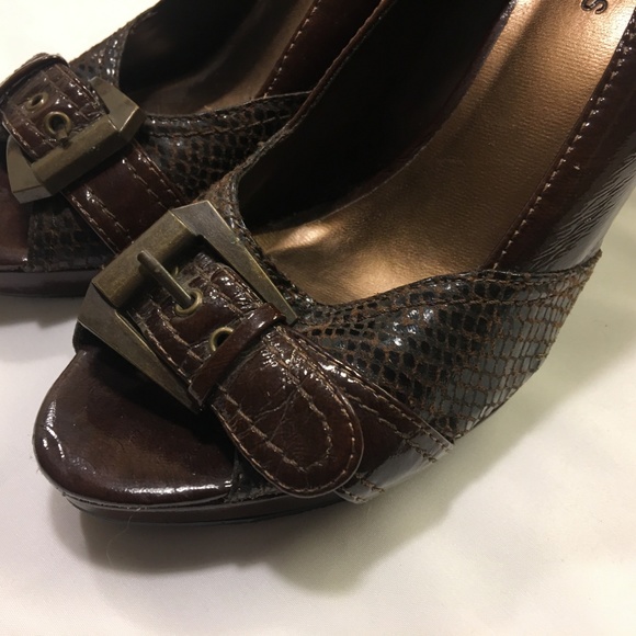 Maurices Women's Peep Toe Heels Brown 8.5M - Picture 2 of 8
